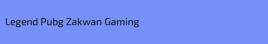 Legend Pubg Zakwan Gaming